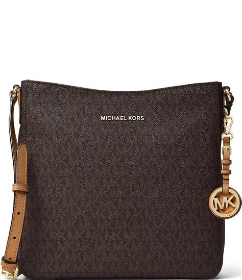 michael kors jet set signature large cross body bag brown|Michael Kors bag with airplanes.